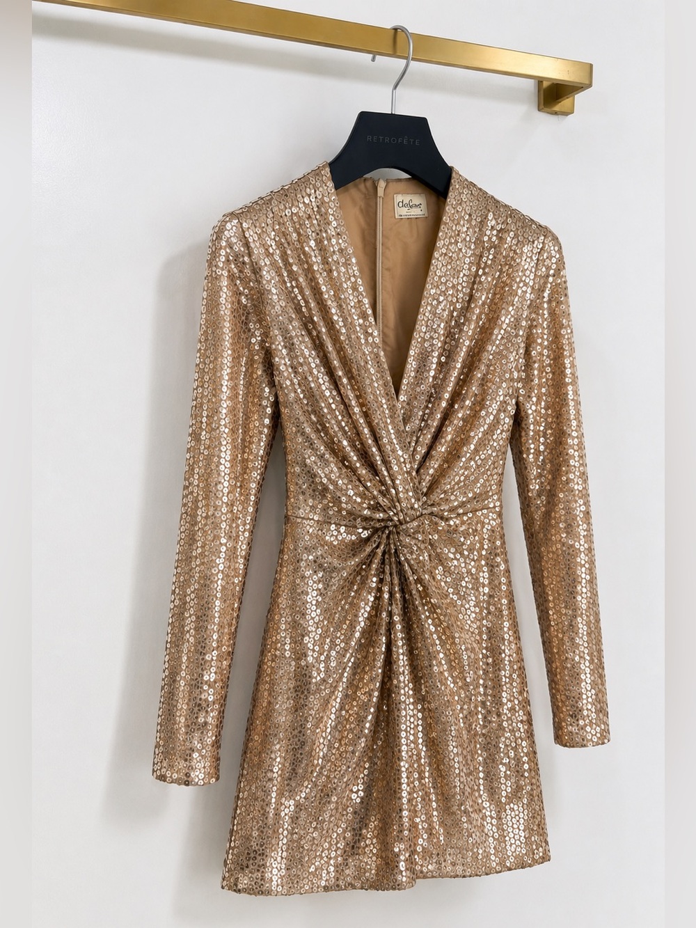 Oleg Cassini Vintage Hollywood Handmade Sequin Long Sleeve Formal Delicate Dress - Picture 2 of 7